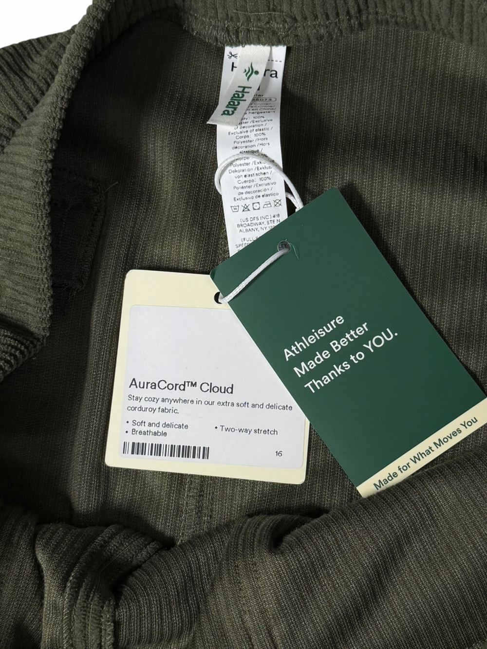 Halara High Waisted A-line Corduroy Midi Skirt Pockets medium (8/10) green NEW - Picture 12 of 12
